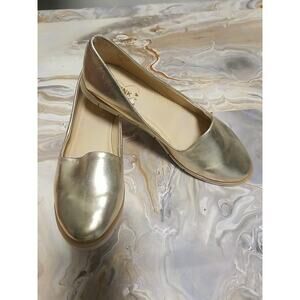 Pink Brand Lt Gold/White Sole Ballet Flat Shoes Womens Size 8 Medium